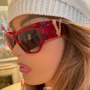 Versace Red and Gold Sunglasses